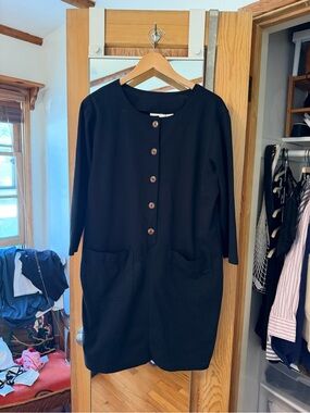 Black Button down Dress